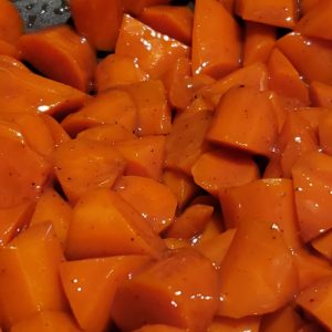 cooked Carrots covered in cider glaze