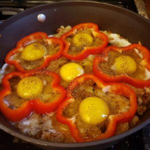 eggs in rep pepper rings for southwest sheepherders breakfast