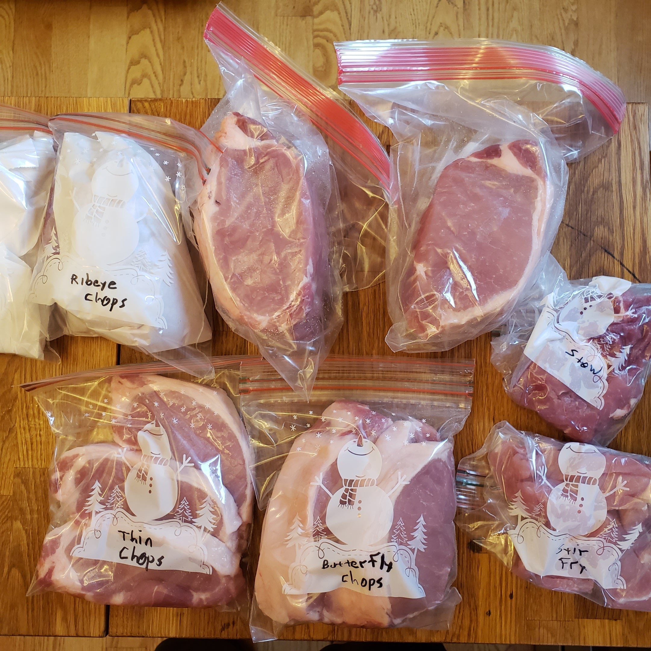 Cut up  Boneless Pork Loin in Bags
