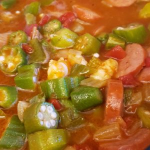 Shrimp and Sausage Gumbo- Close up