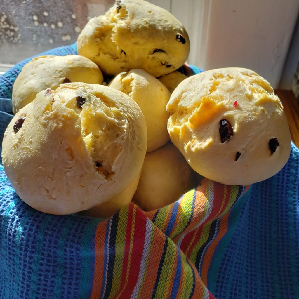 irish soda biscuits on a blue towel