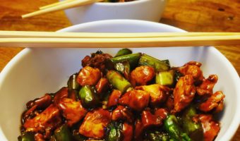 Teriyaki Chicken and Asparagus in a bowl