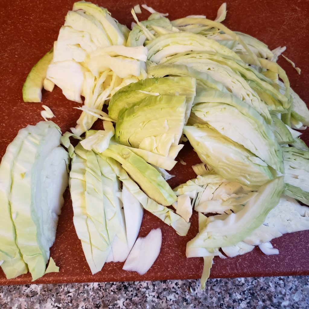 Chopped cabbage for colcannon