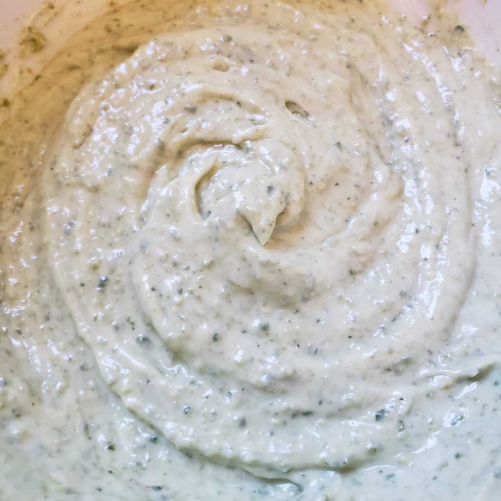 Close up of Pesto Aioli